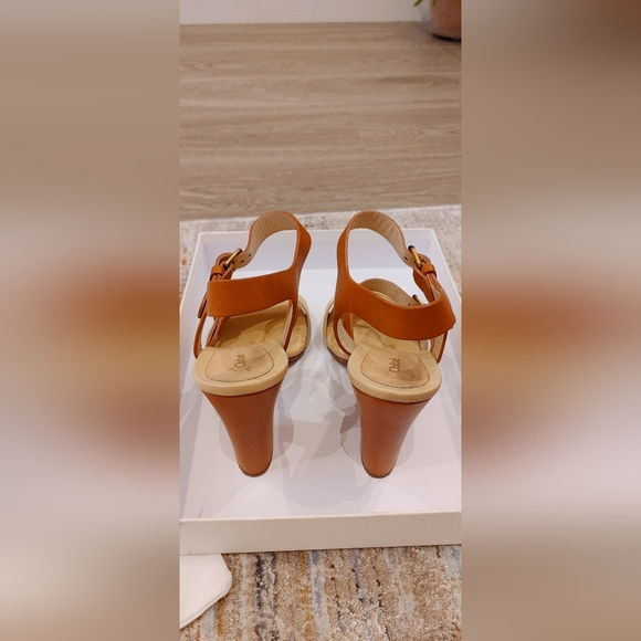 Chloe Two Tone Leather Sandal Heels - Picture 6 of 10